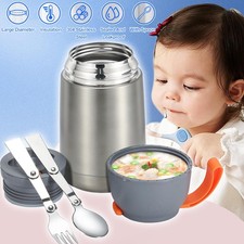 Thermobehälter Thermoskanne für Essensbehälter Suppen Speise Edelstahl 650ml DHL