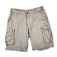 Carhartt Relaxed Fit Cargo Shorts Mens 38 Tan Beige Utility Outdoor Work Hiking