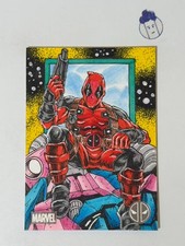 Marketplace image: 2025 Topps Chrome Deadpool Deadpool Sketch Card Silver Foil 1/1 by Dan borgonos