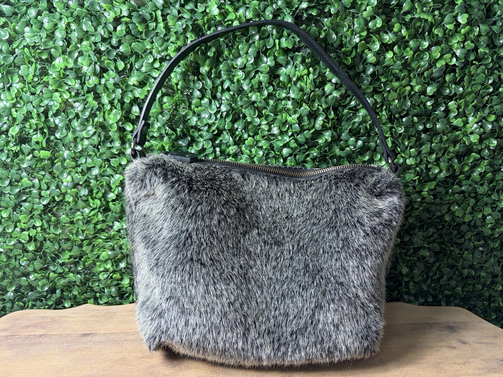 Aleanto Made Italy Leather Calf Hair Handbag Shoulder Bag