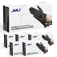 Black Nitrile Gloves Medium Bulk, Case of 1200, 3.5Mil, Latex Free Powder Free
