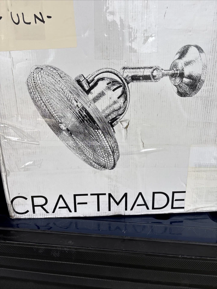 NIB Craftmade Bellows IV 14" 3 Blade Wall Mounted  Oscillating Fan SRP $378.00 - Image 3 of 4