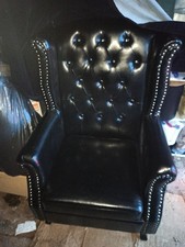 Lounge Chair Black Leather chesterfield design sofa armchair