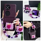 Plush Grape Luxury Bracelet Case Cover For Motorola Razr+2025 2024 60/50 Ultra