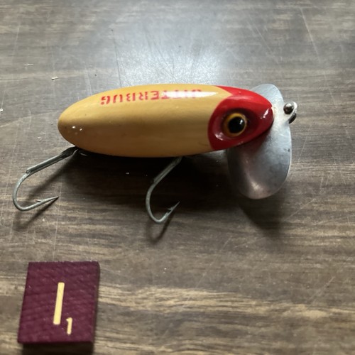 Leurre Vintage Fred Arbogast Jitterbug JTD, Rouge Et Blanc, Topwater, Pêche En Eau Douce