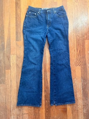 Vintage Express Bleus Jeans Womens 9/10R Dark Wash Bootcut Flare 100% Cotton Y2K