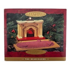 Hallmark Keepsake Bearingers Flickering Light Fireplace 2003 Ornament Tested