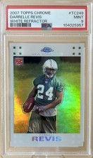 2007 Topps Chrome Darrelle Revis Rookie White Refractor SP #/869 PSA 9 MINT Jets