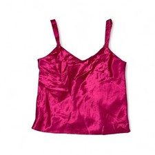 Vintage Pink satin cami top with small bow details size: small