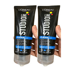 2 Pack L’Oreal Studio Line Clean Gel Strong Hold 6.8oz Flexible Control