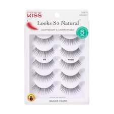 KISS Look So Natural False Eyelashes 03 - 5 Pairs, Vegan & Cruelty-Free