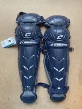 Champro Youth Optimus Pro Leg Guards 13.5 Shin Length Double Knee-Navy