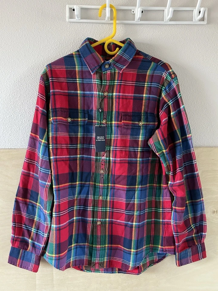 Polo Ralph Lauren 经典合身麂皮绒拼接斜纹工作衬衫多色 M 码 — 第 2/4 张图片