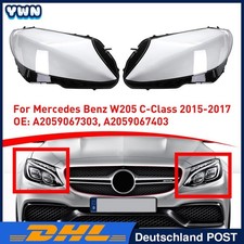 Für Mercedes Benz W205 C180 C200 C300 15-17 Scheinwerferglas Streuscheibe Kappen