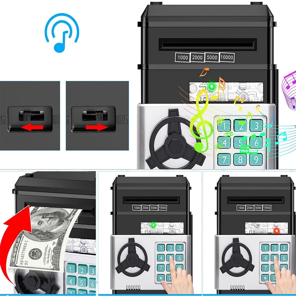 Elektronische Eurospardose ATM Geldautomat Digital Sparschwein mit PIN Spardose - Bild 3 von 4