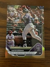 2025 Topps Now Hunter Goodman gold parallel 47/50 Colorado Rockies card 554