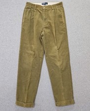 Polo Ralph Lauren Pants Vtg Hammond Corduroy Pleated Cuff Hem Sz 33x32 See    