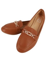 Kamelbraune Ballerinas aus Öko-Leder, bequeme Damenschuhe, Mokassins