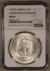 Photo of a 1957 Mexico 10 Pesos Silver from an eBay listing that sold on Jun 5, 2026