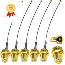 TUOLNK 5pcs 6inch SMA Female to U.fl/IPX Extension Cable 6inch, black