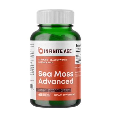 INFINITE AGE Sea Moss 1250mg Advanced Superfood High Potency Vegan 60 Count