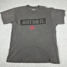 Nike Vintage Just Do It Gray T Shirt Made In The USA Large Graphic Tee