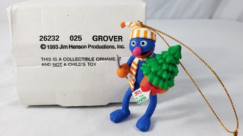 Vintage Christmas on Sesame Street Grolier Grover Ornament Jim Henson Orig. Box - Picture 5 of 15