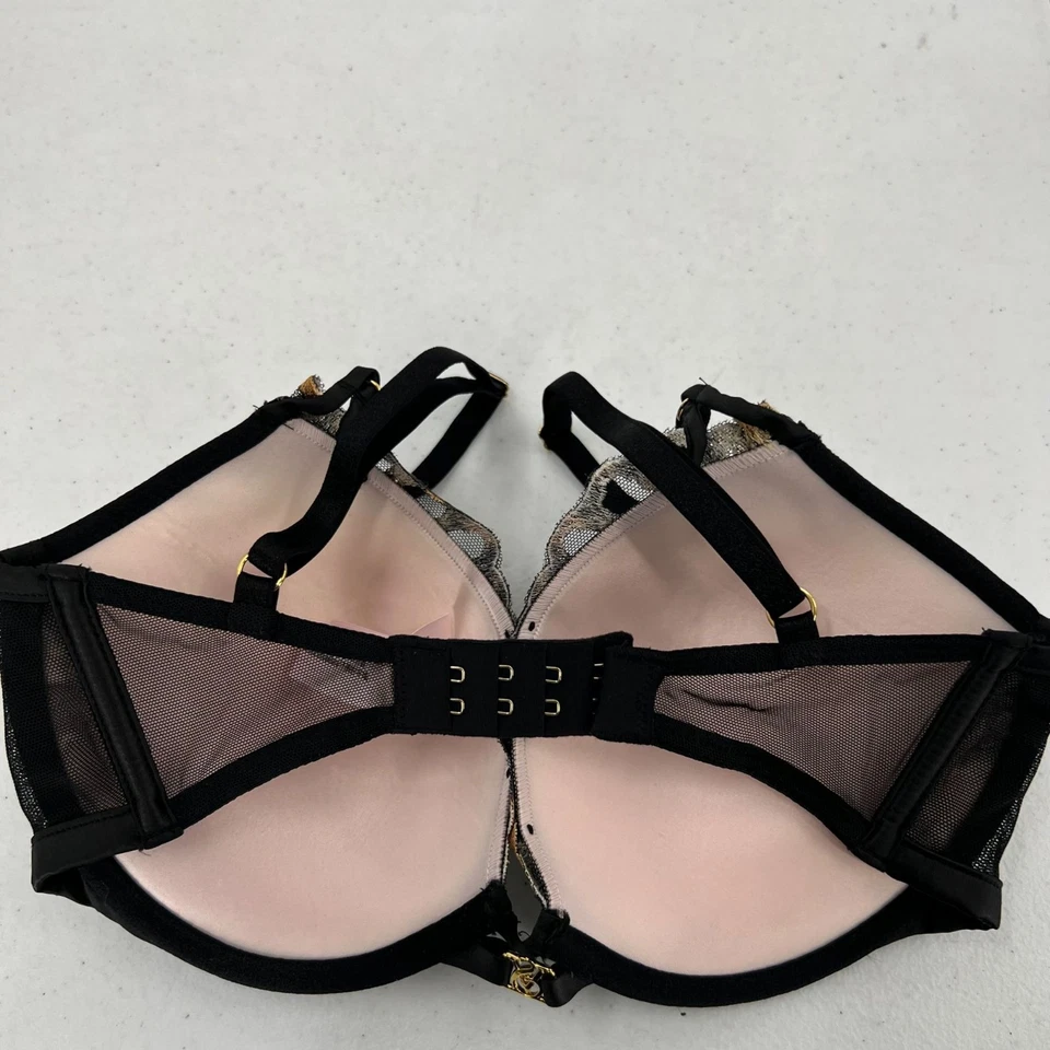 VS Lot of 2 Push Up Bras 30DD Very Sexy Body By Victoria Leopard Pink Lace - Image 2 of 4