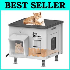 Indestructible Outdoor Cat House with Escape Door, Insulated