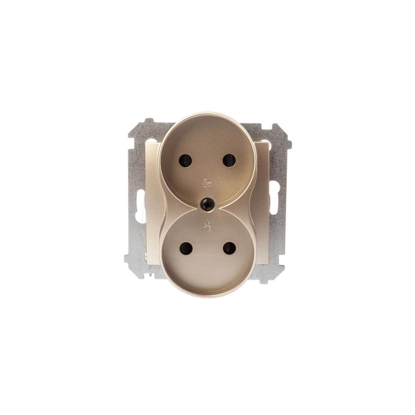 Simon 54 Double Socket B/U 16A IP20 Gold Matt DG2MZ.01/44
