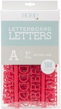 DCWV Letterboard Letters  Characters 1" 188/Pkg-Red 1" Red