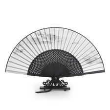 Folding fan Chinese style ink painting silk bamboo folding fan home decoration