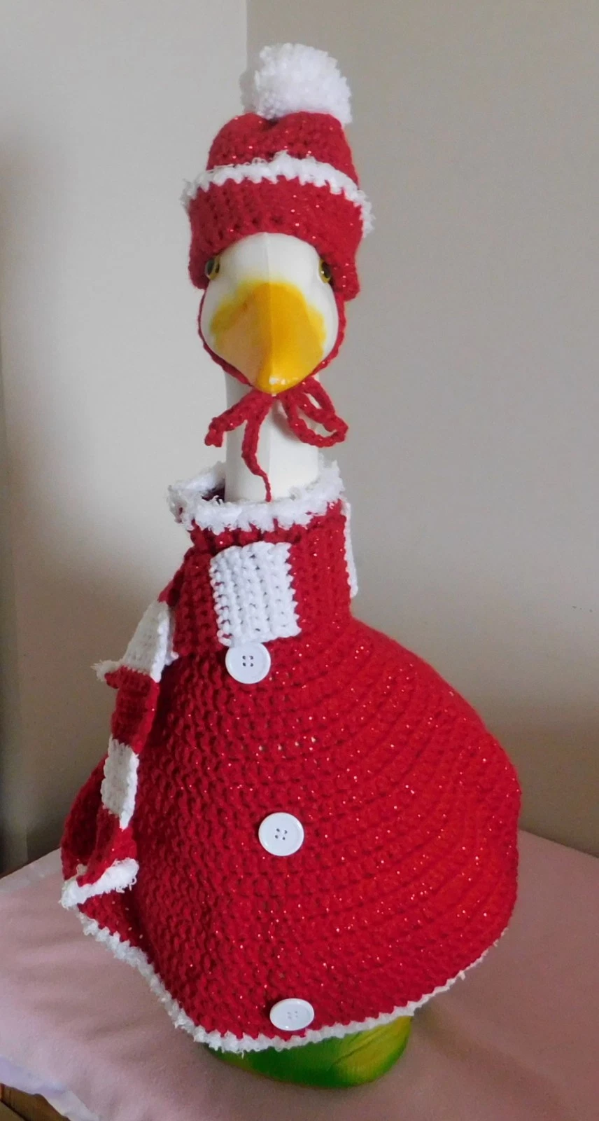 Goose Sweater Crochet, Outdoor Decor, Goose Outfit, Goose Clothes, Goose Hat, Bu