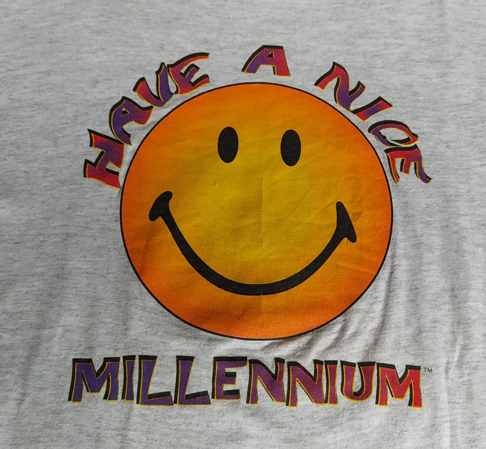 Vintage 90s Smiley Face "Have a Nice Millenium" T… - image 3