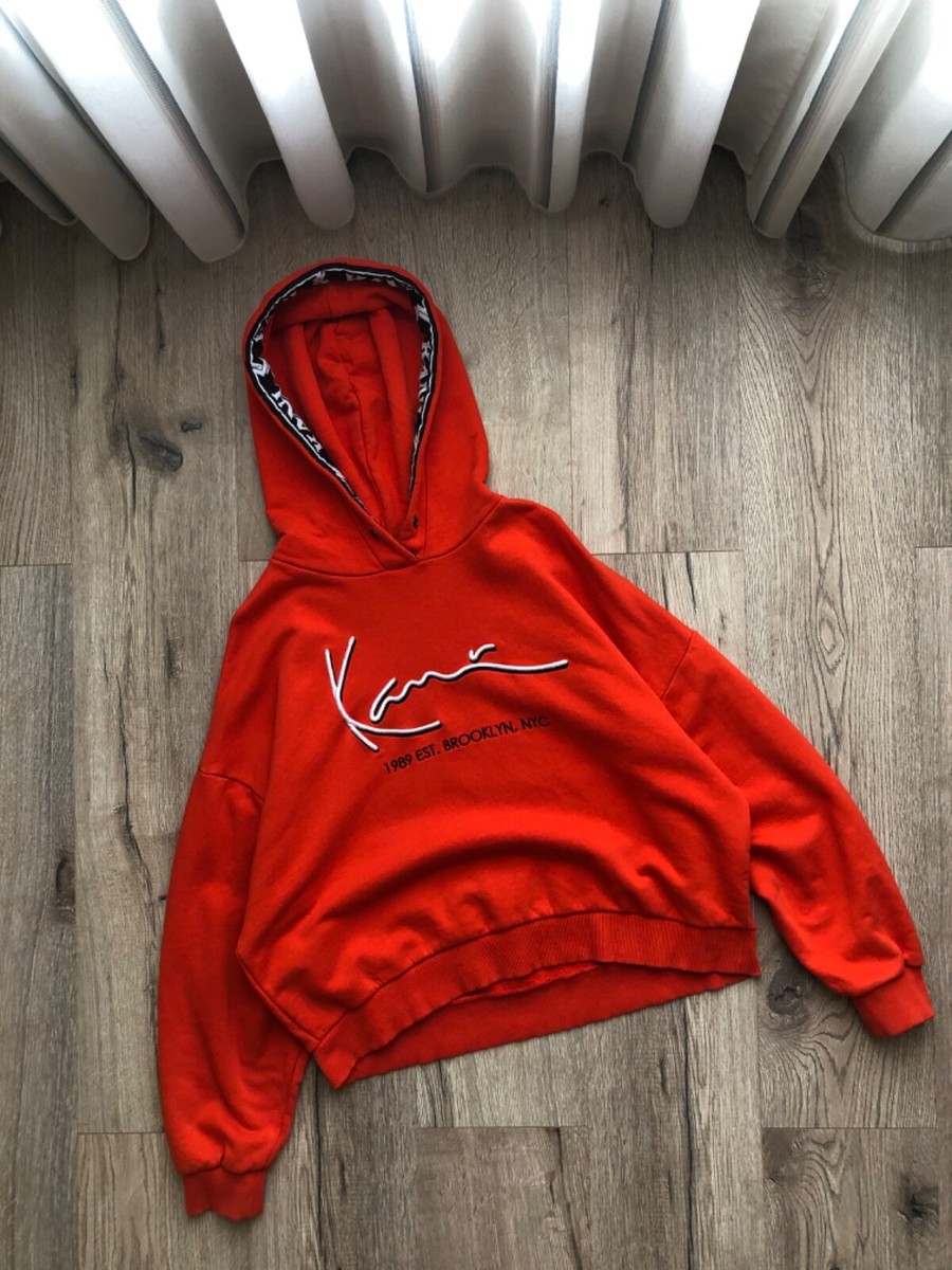 KARL KANI◆カールカナイ フーディ Sig. Old English Hoodie KARL KANI hoodie, white, vintage hip-hop sweatshirt, 90s hip