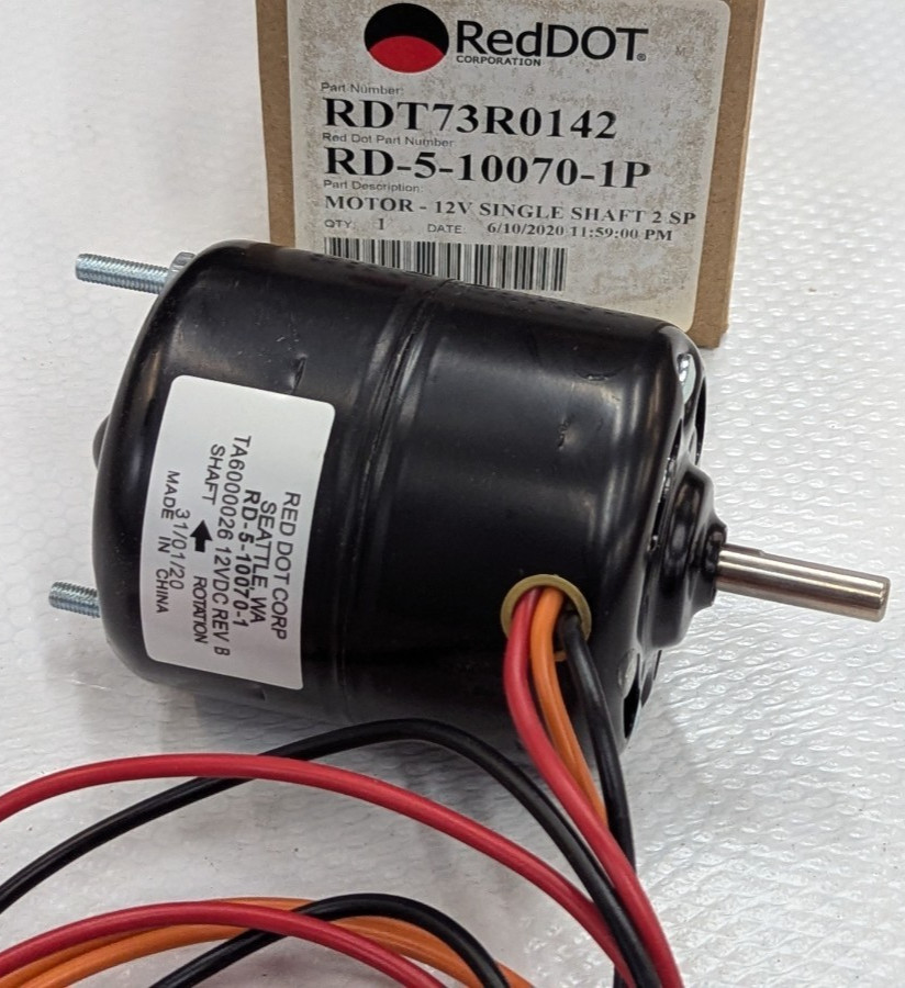 RDT73R0142 Red Dot Blower Motor Assembly 12V 2 Speed Single Shaft RD-5-10070-1P