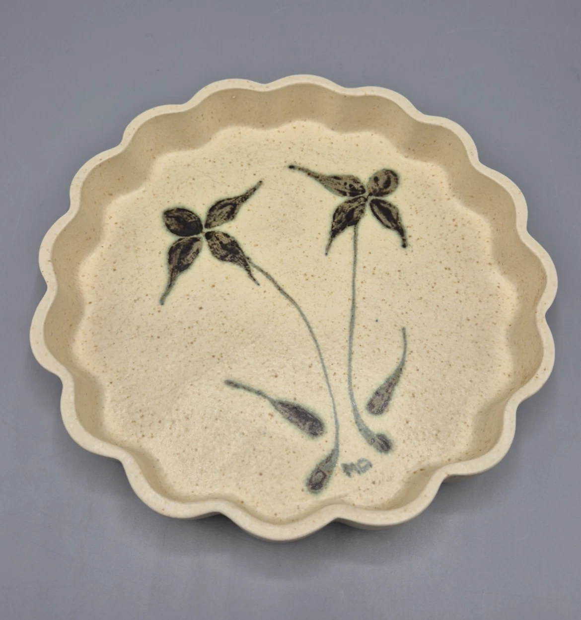 Vintage Stoneware Studio Pottery Pie Flan Quiche Dish