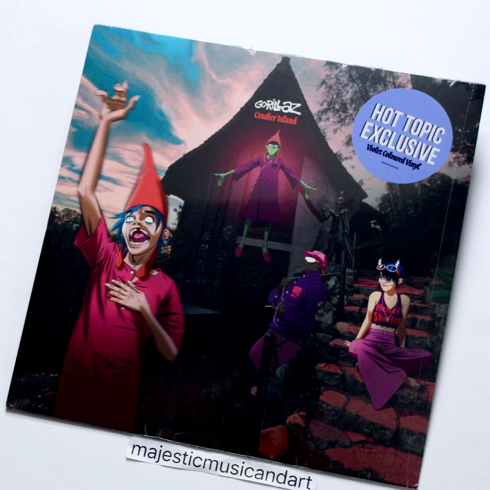 RARE VIOLET VINYL DLX GORILLAZ CRACKER ISLAND LP POSTER BAD BUNNY STEVIE NICKS - Image 4 of 4