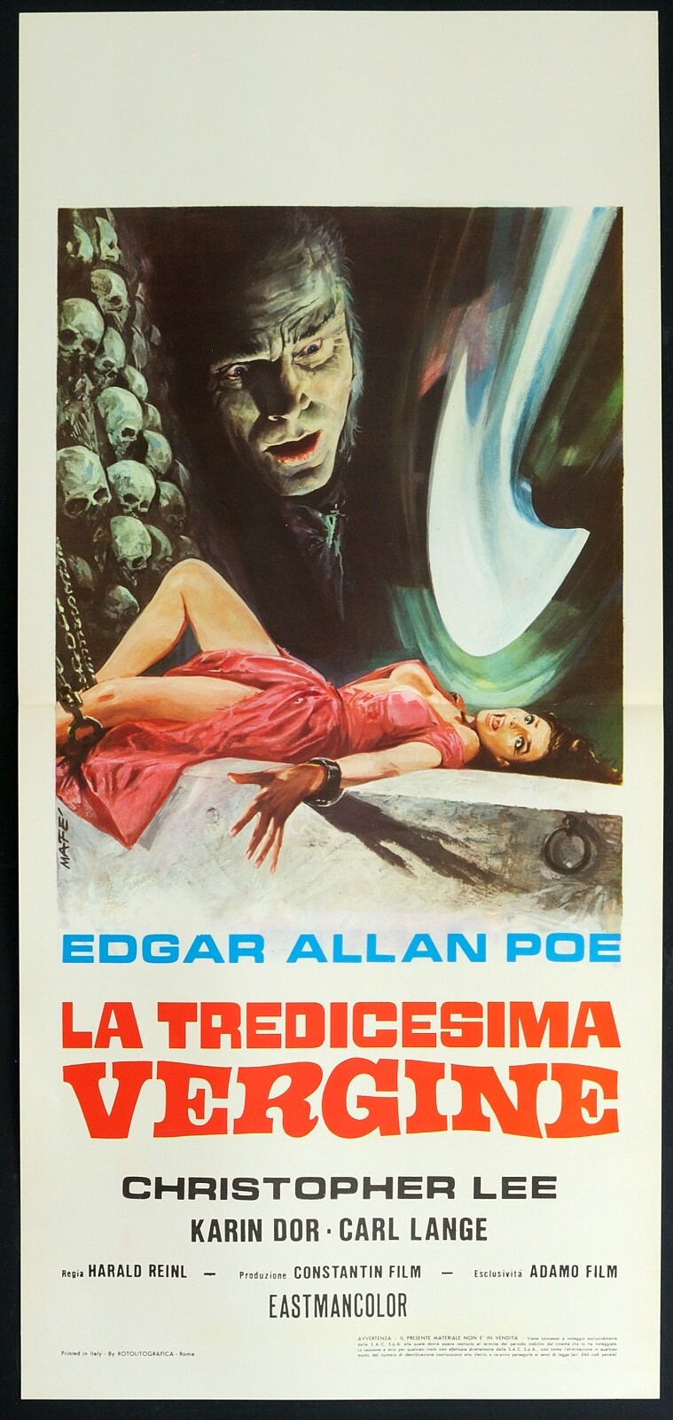 Locandina originale film La tredicesima vergine (1967) - Regia di Harald Reinl