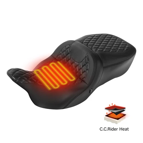 Heated Rider Driver & Passenger Seat Fit For Harley Touring Road Glide 2009-2023