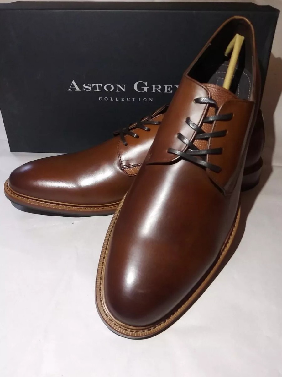 Aston Grey Size 10 M Lace Up Cognac Brown Adayde Leather  display picture 2