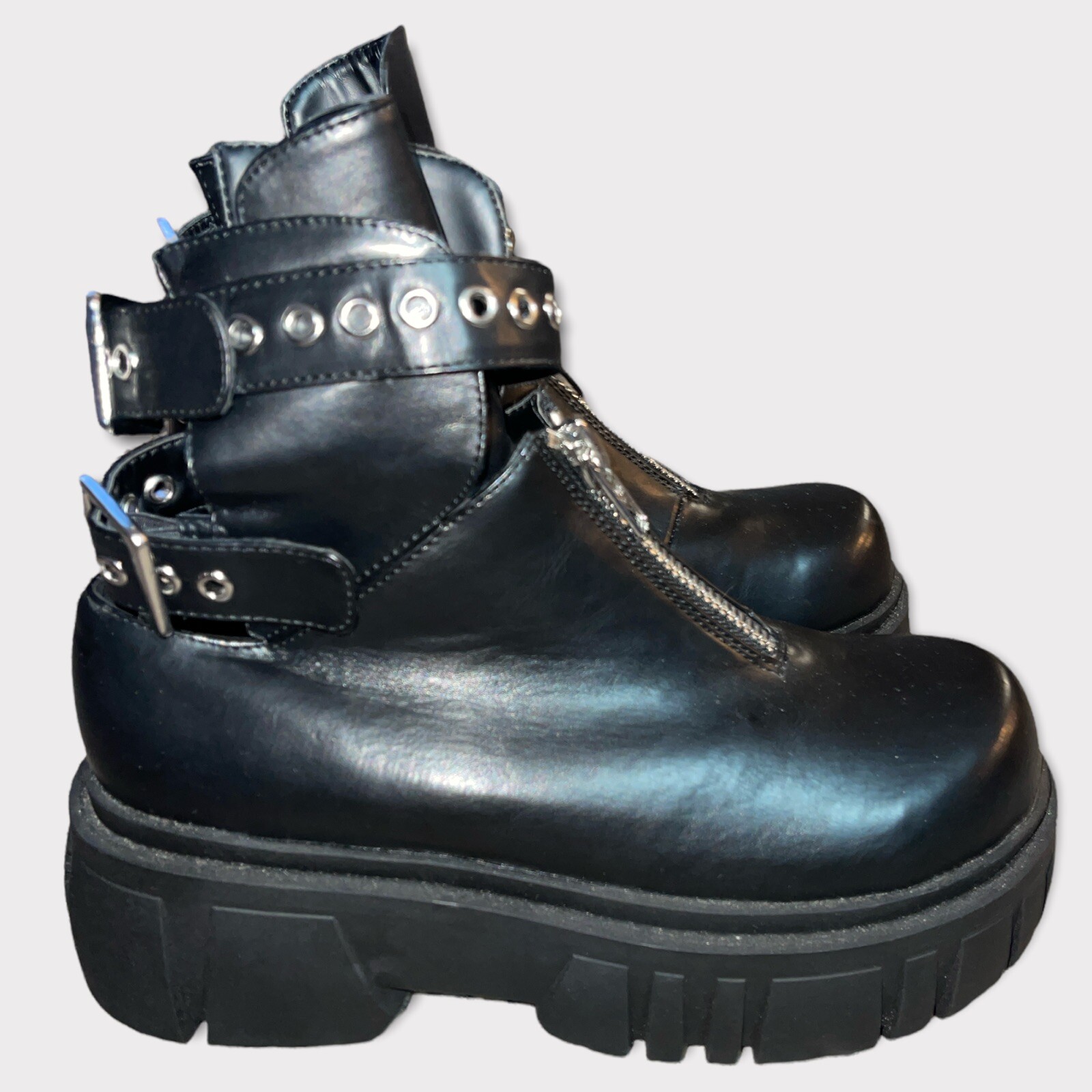 Dolls Kill Current Mood Culture Shock Buckle Boots 9 … Gem