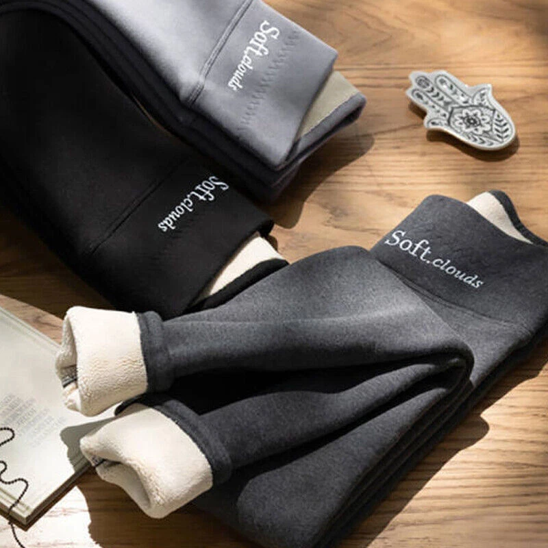 Nuevo Mujeres Invierno Sherpa Polar Forrado Leggings Térmicos Cálidos Pantalones Elásticos Gruesos Foto 4 de 4