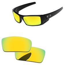 24k Golden Mirror Polycarbonate Replacement Lenses For-Oakley Gascan Sunglasses