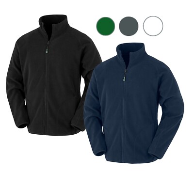 Atmungsaktive recycelte Microfleece-Jacke GRAU GRÜN WEISS SCHWARZ oder BLAU XS-4XL
