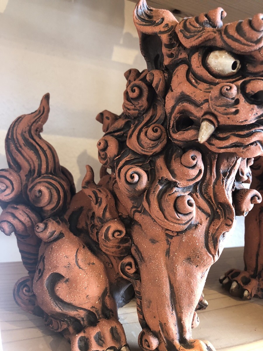 SHISA Shishi Ornament Pottery Ware Figurine Lion Dog Foo SHISA Shishi Ornament Pottery Ware Figurine Lion Dog Foo