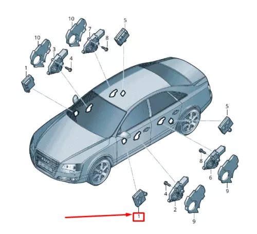 NEU AUDI A8 4H TÜRSTEUERGERÄT VORNE RECHTS LHD 4H0959792G ORIGINAL - Bild 1 von 5