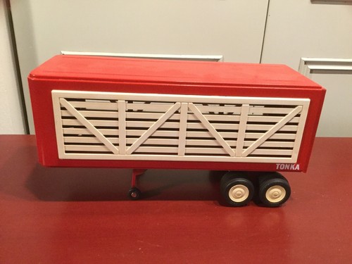 Vintage Tonka Livestock Tractor Trailer Semi Pressed Steel, 1960’s Restored 16”. - Picture 7 of 12