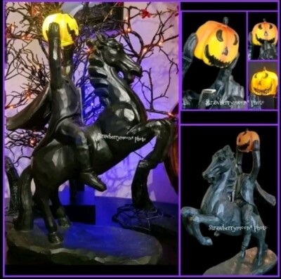 Spooky Night Sleepy Hollow 18'' Headless Horseman LED Pumpkin Halloween Decor 