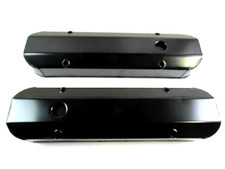 Pontiac 326-455 Fabricated Aluminum Valve Cover W Hole Black Anodize E41381bk